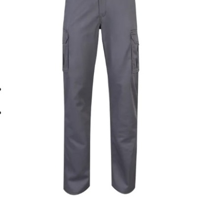 Calças cargo cinzentas com bolsos laterais