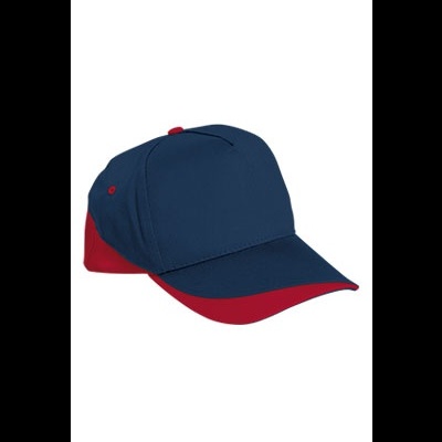 Boné azul escuro e vermelho