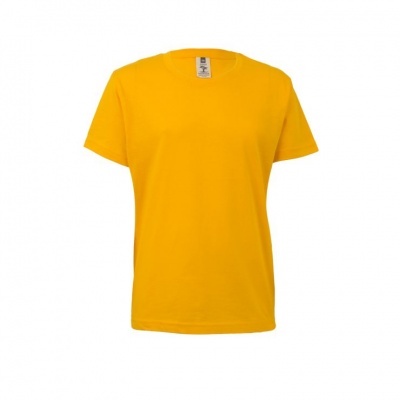 T-shirt amarelo sólido de manga curta e gola redonda