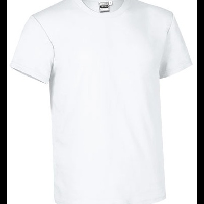 T-shirt branca de manga curta com gola redonda