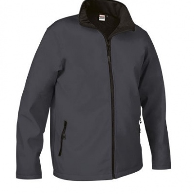 Casaco cinzento com fecho de correr e bolsos laterais