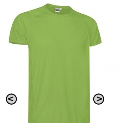T-shirt verde de algodão de manga curta com gola redonda