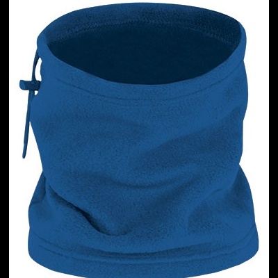 Cachecol azul de tecido polar com cordão ajustável