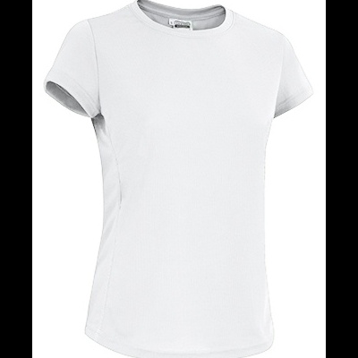 Camiseta branca de manga curta com gola redonda