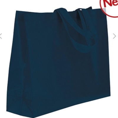 Saco reutilizável azul-escuro com alças largas