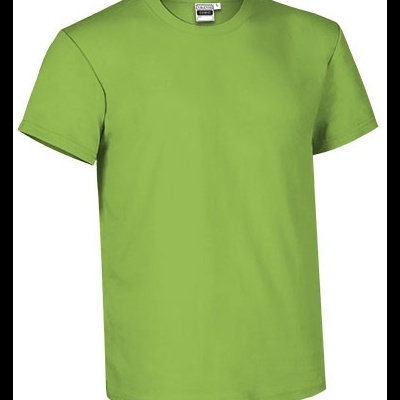 Camiseta verde lisa de manga curta com gola redonda