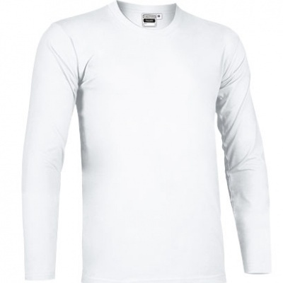 Camisola branca de manga comprida com gola redonda