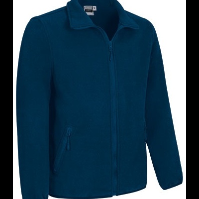 Casaco fleece azul escuro com fecho e bolsos