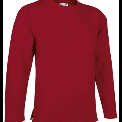 Camisola vermelha de mangas compridas com gola redonda