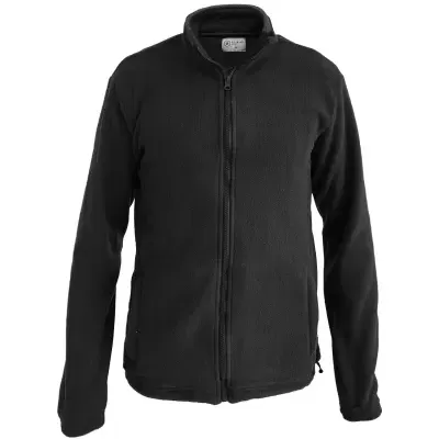 Casaco preto com fecho de correr e gola alta