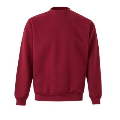 Sweatshirt bordô de costas com punhos e gola canelados