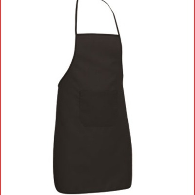Avental preto com bolso de frente em fundo branco