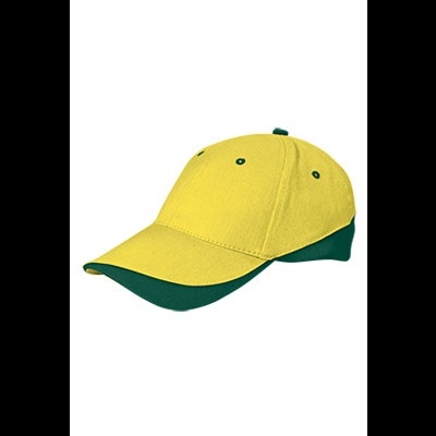 Boné amarelo com aba verde