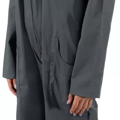 Macacão de trabalho cinzento escuro com fecho e bolsos