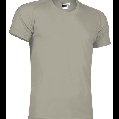 T-shirt cinza claro de manga curta com gola redonda