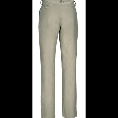 Calças masculinas bege claro vistas de trás