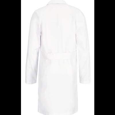 Casaco branco comprido com cinto na parte de trás