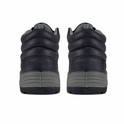 Calcanhar de ténis desportivos altos preto e cinzento acolchoados