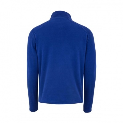 Casaco polar azul de manga comprida visto pelas costas com gola alta