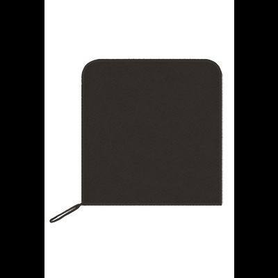 Carteira preta quadrada com zíper e puxador