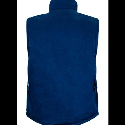 Colete azul escuro sem mangas vista traseira