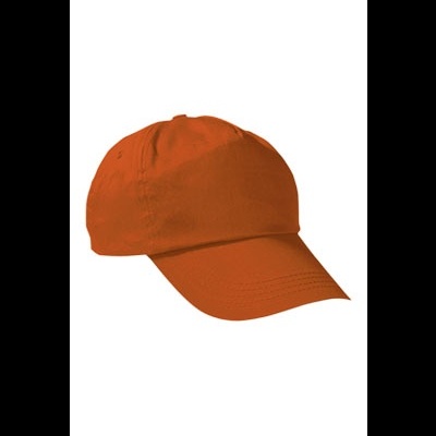 Boné laranja com aba curva sobre fundo branco