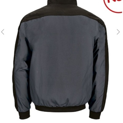 Casaco cinzento e preto vista traseira com gola alta