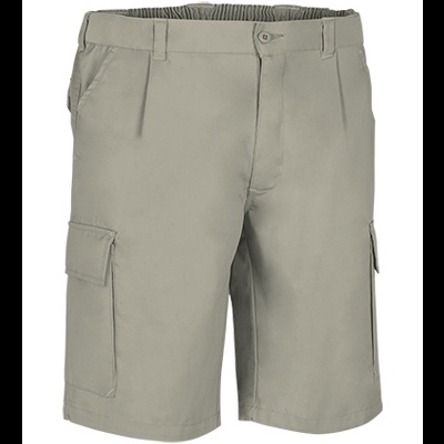 Calções masculinos bege com bolsos laterais