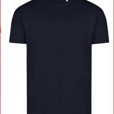 Camiseta preta lisa de manga curta e gola redonda