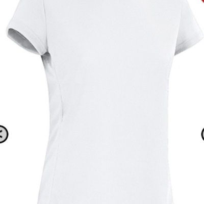 Camiseta branca de manga curta com gola redonda