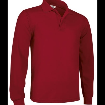 Polo de manga comprida vermelha para homem