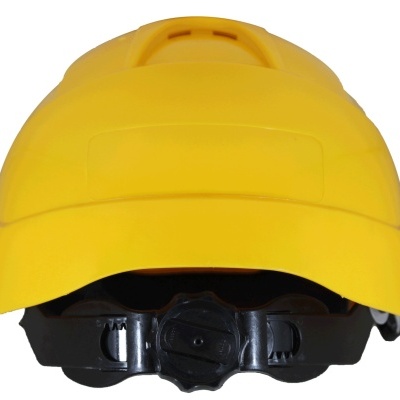 Capacete de segurança amarelo com fecho preto