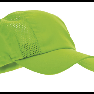 Boné verde desportivo com painel em malha