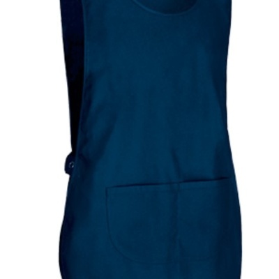 Colete ou bata azul escuro com bolso frontal