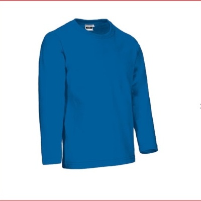Camisola azul de manga comprida com etiqueta interior CANADA