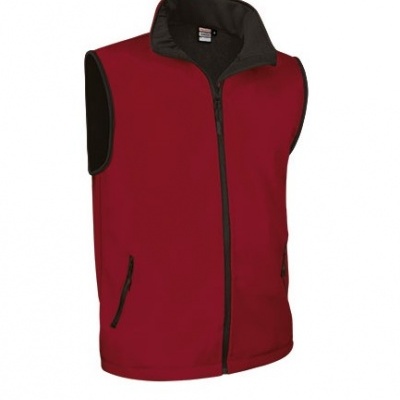 Colete sem mangas vermelho com fecho preto