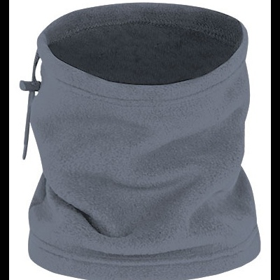 Cachecol tubular cinzento em tecido polar com ajuste