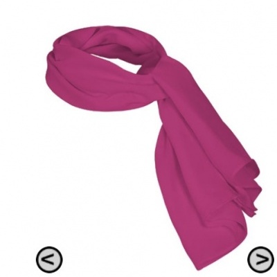 Cachecol rosa forte em fundo branco com setas de navegação