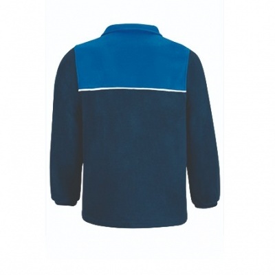 Casaco polar azul escuro com painel azul claro nas costas