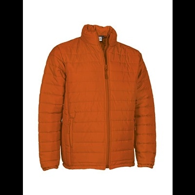 Casaco acolchoado laranja com fecho de correr