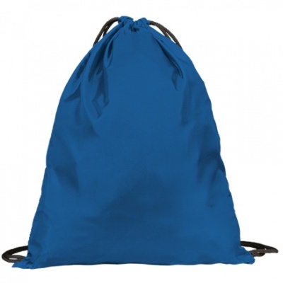Mochila saco azul com cordões pretos