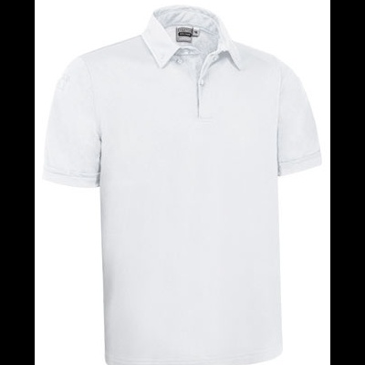 Polo branco de manga curta com gola clássica