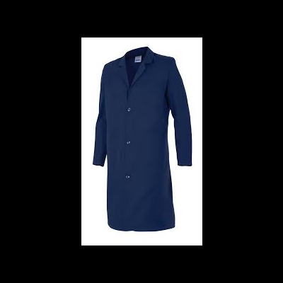 Casaco azul comprido com botões