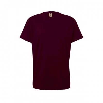 T-shirt vinho escuro com etiqueta H&M na gola