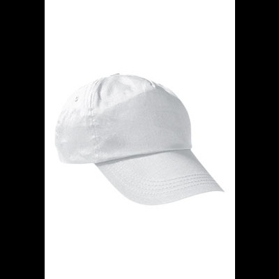 Boné branco de tecido com pala curva