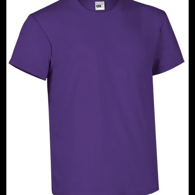 Camiseta roxa de manga curta com gola redonda