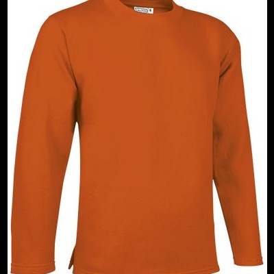 T-shirt laranja manga comprida com gola redonda