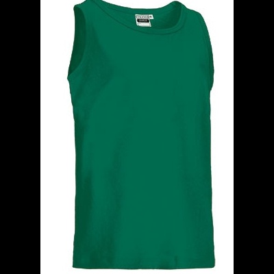 Camiseta verde de alças com etiqueta da marca CHAMP