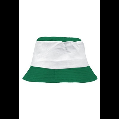 Chapéu tipo balde verde e branco