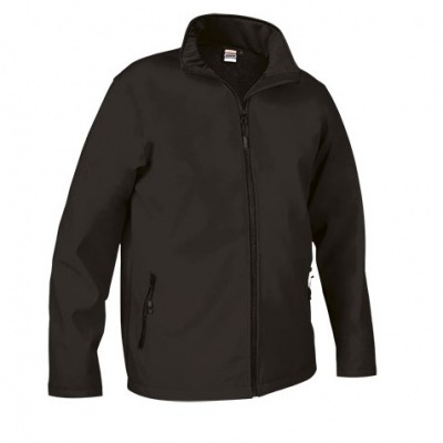 Casaco preto com fecho de correr e bolsos laterais